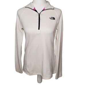 The North Face Women's White Glacier 1/4 Zip Pullover Fleece Jacket, Sz Small